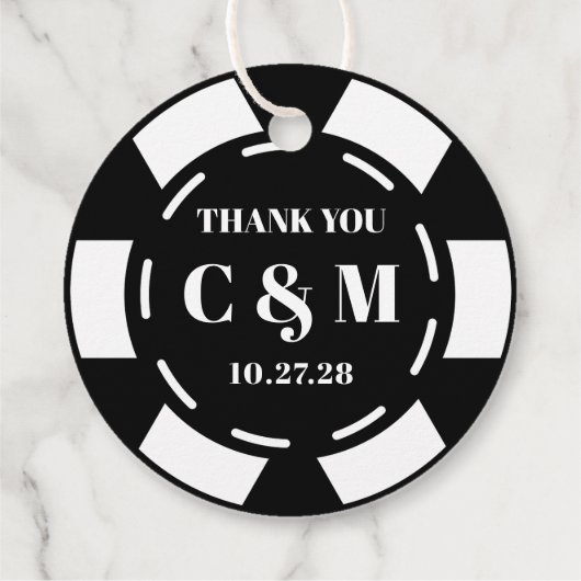 Las Vegas Casino Poker Chip Wedding Vielen Dank Geschenkanhänger (Rückseite)