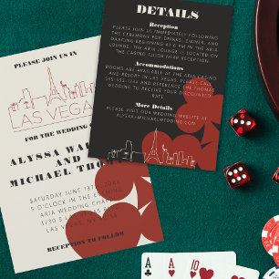 Las Vegas Casino Skyline Wedding Details Card Begleitkarte