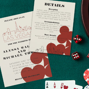 Las Vegas Casino Skyline Wedding Details Card Begleitkarte
