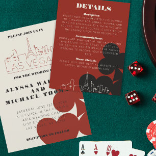Las Vegas Casino Skyline Wedding Details Card Begleitkarte