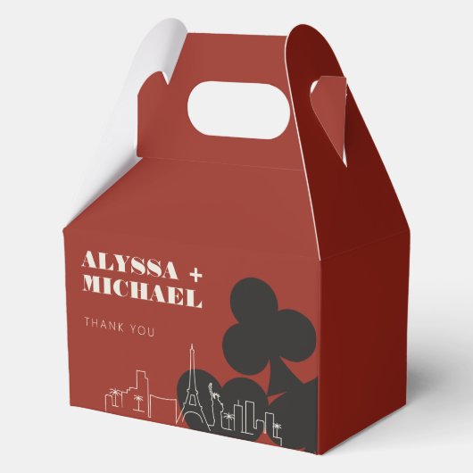 Las Vegas Casino Skyline Wedding Geschenkschachtel (Rückseite)
