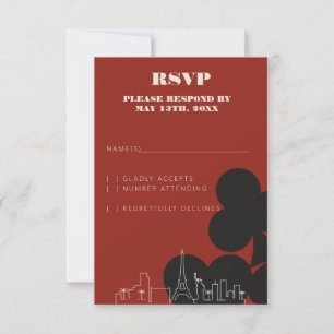 Las Vegas Casino Skyline Wedding RSVP Cards Karte