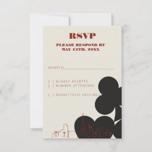 Las Vegas Casino Skyline Wedding RSVP Cards Karte
