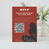 Las Vegas Casino Skyline Wedding RSVP QR Code Begleitkarte (Stehend Vorderseite)