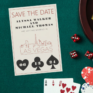 Las Vegas Casino Skyline Wedding Save the Date Einladung