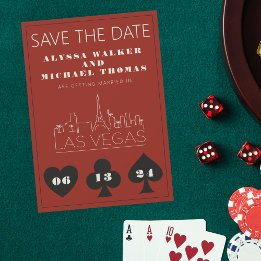 Las Vegas Casino Skyline Wedding Save the Date Einladung