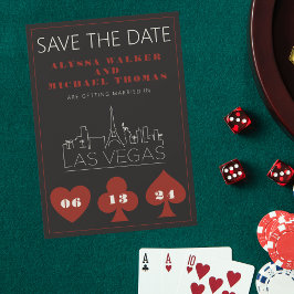 Las Vegas Casino Skyline Wedding Save the Date Einladung