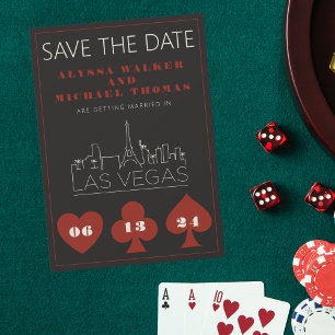 Las Vegas Casino Skyline Wedding Save the Date Einladung