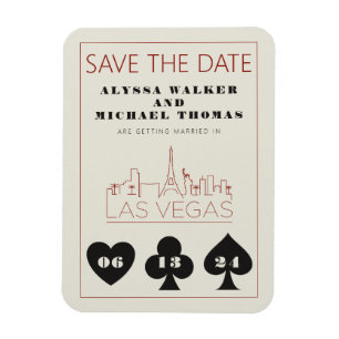Las Vegas Casino Skyline Wedding Save the Date Magnet