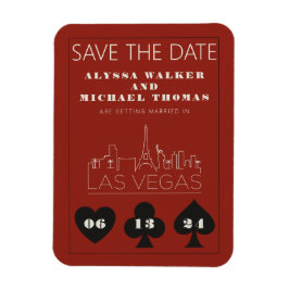 Las Vegas Casino Skyline Wedding Save the Date Magnet