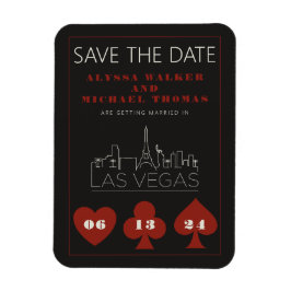 Las Vegas Casino Skyline Wedding Save the Date Magnet