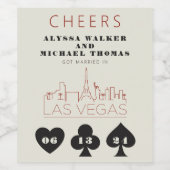 Las Vegas Casino Skyline Wedding Weinetikett (Einzelnes Label)