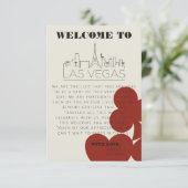 Las Vegas Casino Skyline Wedding Welcome Bag Card Begleitkarte (Stehend Vorderseite)