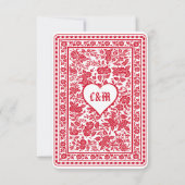 Las Vegas Casino Spielkarte Hochzeit RSVP (Rückseite)