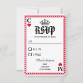 Las Vegas Casino Spielkarte Hochzeit RSVP (Vorderseite)