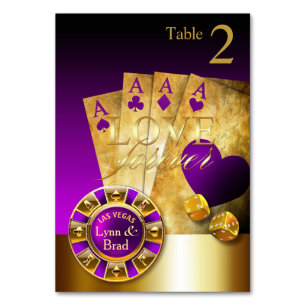 Las Vegas Casino Table Card GEFRAGT FÜR NAMEN IN C Tischnummer