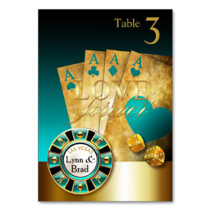 Las Vegas Casino Table Card GEFRAGT FÜR NAMEN IN C Tischnummer
