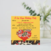 Las Vegas Casino Thema Geburtstagsparty Einladung (Stehend Vorderseite)