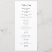 Las Vegas Casino Thema Hochzeitsfeier Programm (Rückseite)