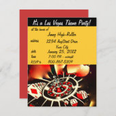 Las Vegas Casino Themenparty Einladung (Vorne/Hinten)