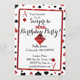 Las Vegas Casino Überraschung Geburtstagsparty Einladung
