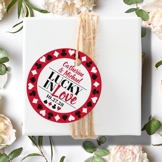 Las Vegas Casino Wedding Red & Black Geschenkanhänger