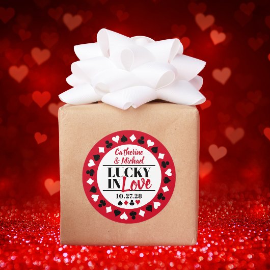 Las Vegas Casino Wedding Save the Date Runder Aufkleber