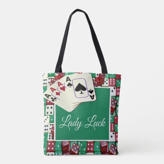 Las Vegas Casino Würfel und Karten mit Lady Luck Tasche (Rückseite)