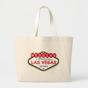 Las Vegas Cherry Red Wedding Tote Bag, Kirschlogo Jumbo Stoffbeutel