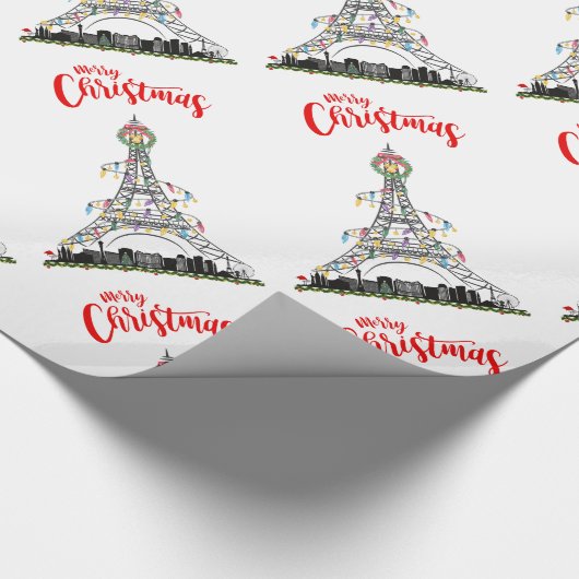 Las Vegas Christmas Eiffel Tower Wrapping Paper Geschenkpapier (Ecke)