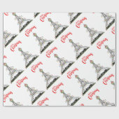 Las Vegas Christmas Eiffel Tower Wrapping Paper Geschenkpapier (Flach)