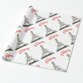 Las Vegas Christmas Eiffel Tower Wrapping Paper Geschenkpapier (Ungerollt)