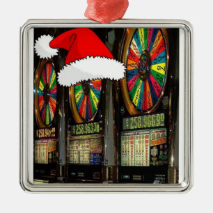 Las Vegas Christmas Slots Silbernes Ornament