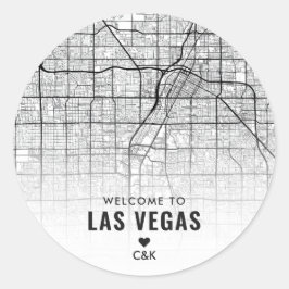 Las Vegas City Map | Begrüßung Runder Aufkleber