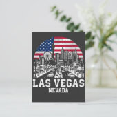 Las Vegas City Nevada American Flag Postkarte (Stehend Vorderseite)