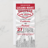 Las Vegas City Skyline Casino Einladung (Vorderseite)