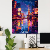 Las Vegas City Skyline Poster - Iconic Neonic Art (Heimbüro)