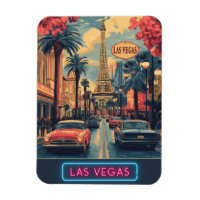 Las Vegas Cityscape mit Eiffelturm - Retro