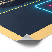 Las Vegas Cityscape mit Eiffelturm - Retro Poster (Ecke)