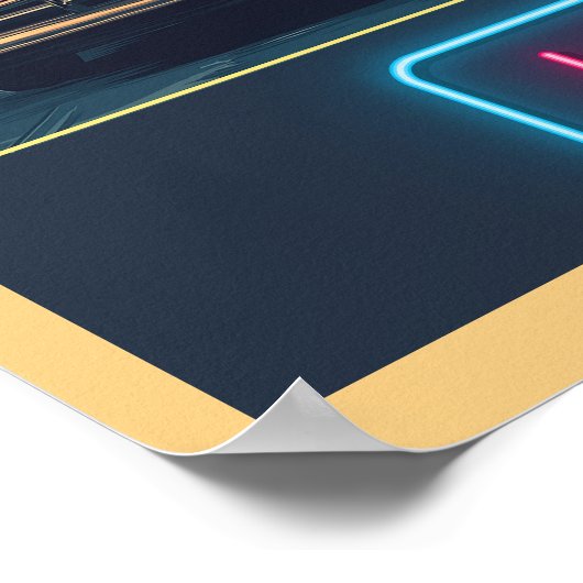 Las Vegas Cityscape mit Eiffelturm - Retro Poster (Ecke)