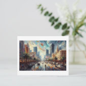 Las Vegas Cityscape Postkarte (Stehend Vorderseite)