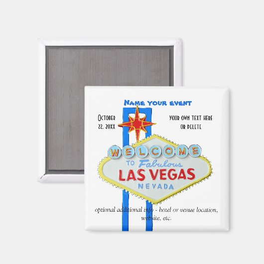Las Vegas Custom-Ereignis Magnet (Vorderseite/Rückseite)
