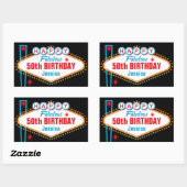 Las Vegas Custom Happy Birthday Rechteckiger Aufkleber (Blatt)