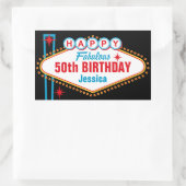 Las Vegas Custom Happy Birthday Rechteckiger Aufkleber (Tasche)