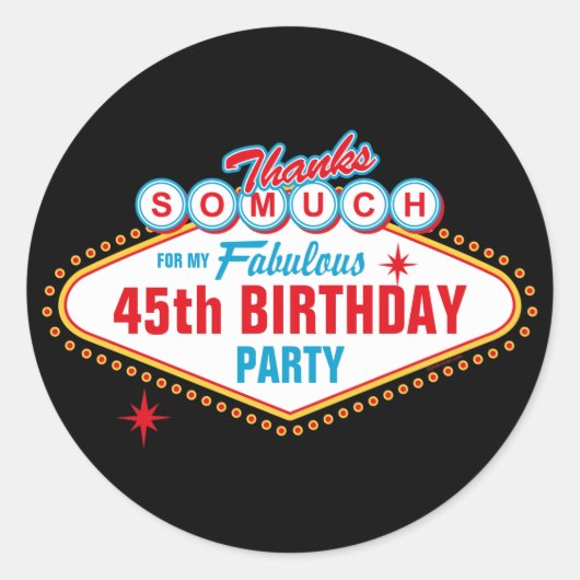 Las Vegas Custom Vielen Dank Runder Aufkleber (Vorderseite)