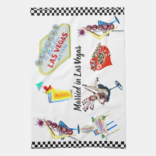 Las Vegas, das Braut oder Bräutigam Wedding ist Geschirrtuch (Vertikal)