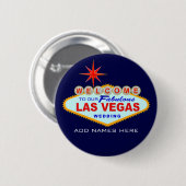 Las Vegas, das Knopf Wedding ist Button (Vorne & Hinten)