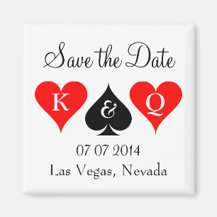 Las Vegas, das Save the Date Magneten mit Herzen Magnet