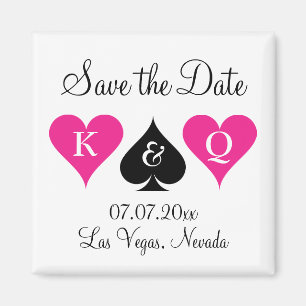 Las Vegas, das Save the Date Magneten mit Herzen Magnet