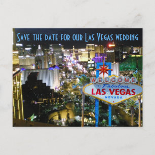 Las Vegas, das Save the Date Nanovolt Wedding ist Ankündigungspostkarte